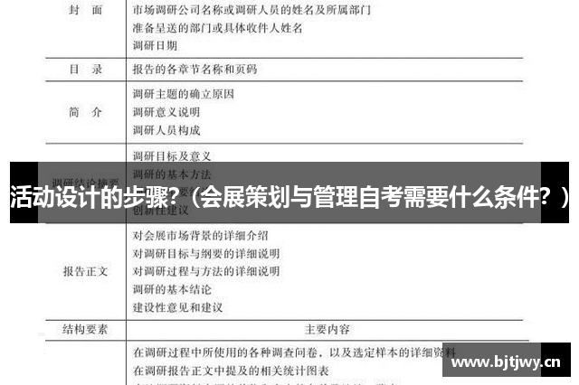 活动设计的步骤？(会展策划与管理自考需要什么条件？)