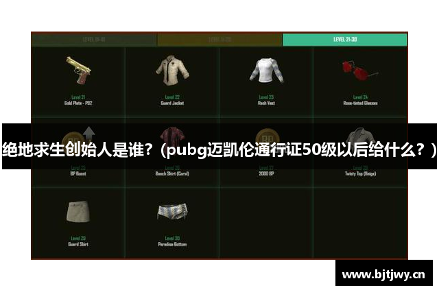 绝地求生创始人是谁？(pubg迈凯伦通行证50级以后给什么？)